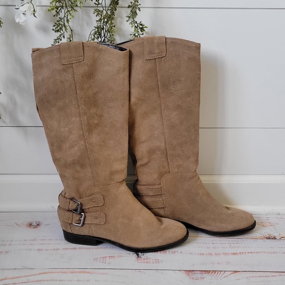 DV by Dolce Vita Tan Suede Knee High Fashion Boho Boots